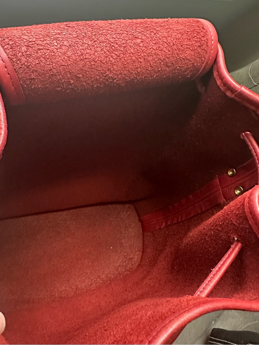 COACH VINTAGE RED LEATHER LULA'S BUCKET DUFFLE BAG 9952 - Picture 9 of 10